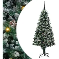 vidaXL Arbre de Noël artificiel avec 300 LED avec support Vert 180 cm