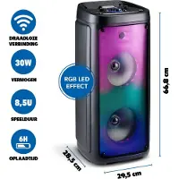 Intempo Enceinte Bluetooth avec microphone - Boîte de réception avec éclairage d'ambiance - Boîte à musique et Karaoké - Enceinte de réception avec entrées Bluetooth, Aux et USB - Facile à déplacer grâce à la