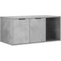 vidaXL Litière pour chat, meuble, gris béton, 100 x 49 x 45 cm, matériau composite en bois