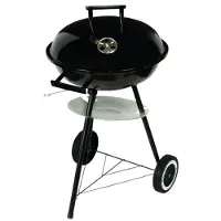 Floraland Barbecue chaudière au charbon de bois avec étagère Roues Couvercle