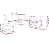 vidaXL Ensemble de canapés 3 pièces avec coussins Tissu jaune clair