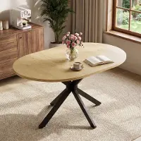 COLAMY Table extensible pliable 6 places Pieds métalliques, glissière fluide, plateau 110-150 cm, Naturel clair