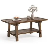 Sonstiges Table basse rectangulaire en bois, style rustique, couleur marron, 120 cm