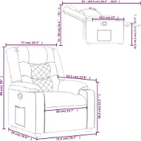 vidaXL Fauteuil relax gris similicuir