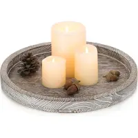 Sonstiges Plateau en bois Rond 30cm Déco Style Rustique Table basse Salon 1 Rond