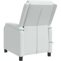vidaXL Fauteuil de relaxation de massage, blanc, revêtement en tissu, marque