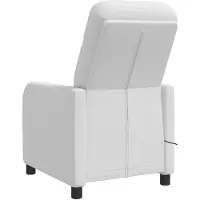 vidaXL Fauteuil de relaxation de massage, blanc, revêtement en tissu, marque