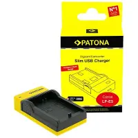 PATONA Chargeur USB fin avec entrée USB-C pour Canon LP-E5, EOS 1000D, 450D, 500D (Chargeur de batterie d'appareil photo), Alimentation pour appareil photo, Noir