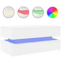 vidaXL Table basse avec lampes LED blanc 90x50x40 cm