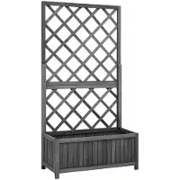 vidaXL Treillis de jardin avec bac à fleurs Noir 70x30x135 cm Bois de sapin