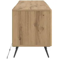 vidaXL Meuble TV LED en bois imitation chêne artisanal, marque