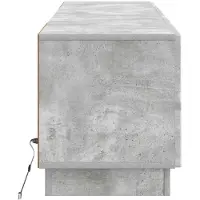 vidaXL Meuble TV LED gris béton, fabriqué en panneaux de particules