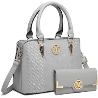 StarTech.com Ensemble de sacs à main pour femmes - Sac cabas de taille moyenne - Élégant - Cuir synthétique (PU) - Doublure en polyester - Idéal pour le quotidien et le travail - Gris clair