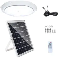 OEM Lampe solaire de plafond, 100W, câble de 5 mètres, télécommande, minuterie