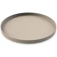 OEM Table ronde de service en acier inoxydable, de couleur sable, dimensions 30x30x2 cm
