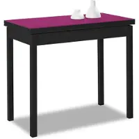 OEM Table pliante "Aubergine", dimensions 80x40 à 80x80 cm, avec plateau en verre