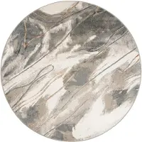 FRAAI Tapis rond lavable | Misha Lines Crème/Gris | Ø 230cm | Crème | Polyester | Rond
