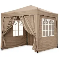 Merkloos Tente pliante pop-up - 2 x 2 mètres - Beige - Structure anthracite