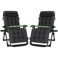 Selius Ensemble de fauteuils relax – Pliable – Coussin en mousse à mémoire de forme – Position zéro gravité – Structure en métal légère
