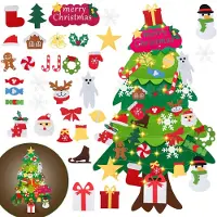 Peviasot Kit de décoration de Noël "DIY Arbre de Noël pour enfants" de , comprenant un kit de fabrication d'arbre de Noël avec 33 décorations, 30 LED, dimensions 105x70 cm