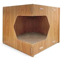 Merkloos Solidchoice - Arbre à chat type loft, structure en bois et en carton, dimensions : 40 x 40 x 35 cm