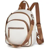 StarTech.com Sac à dos pour femmes - Petit sac élégant pour la ville - Imperméable - Cuir synthétique (PU) - Doublure en polyester - Idéal pour le travail, l'université et les voyages - Beige