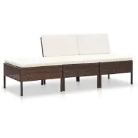Selius Ensemble de salon de jardin - Canapé de jardin - Ensemble de table et chaises - Mobilier de détente - Mobilier de jardin - 3 pièces - Résistant aux intempéries, rotin synthétique (PE)