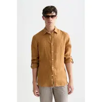 Scotch & Soda 183095 Linen Regular Fit Long Sleeve Shirt Marron XL Homme