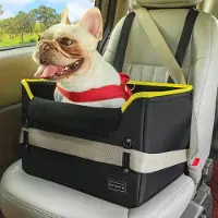 PetsFit Siège auto pour chien, modèle 2-en-1 (lit pour chien et siège auto), couleur noire, taille S