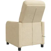 vidaXL Fauteuil de relaxation de massage, couleur crème, revêtement en tissu