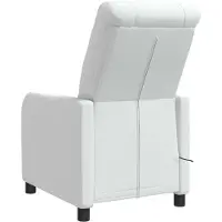 vidaXL Fauteuil de relaxation de massage, blanc, revêtement en tissu, marque