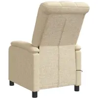 vidaXL Fauteuil de relaxation de massage, couleur crème, revêtement en tissu