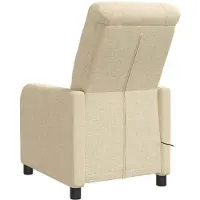 vidaXL Fauteuil de relaxation de massage, couleur crème, revêtement en tissu
