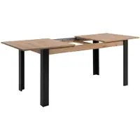 CALICOSY - Table à manger extensible de 150 à 200 cmReproduction chêne artisan et noir - TOLOSA
