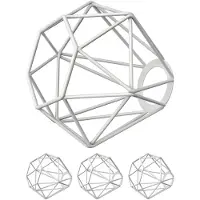 Ledscom.de : 4 abat-jour en forme de cage, blancs, diamètre 160 mm – Blanc / 16 cm / Acier, quantité : 4 pièces (lot de 1)