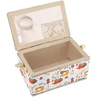 Markenlos Boîte de rangement 27,8 x 18 x 14,5 cm - Boîte de rangement avec couvercle - Boîte de rangement compartimentée - Organisateur de vêtements - Boîte de rangement décorative