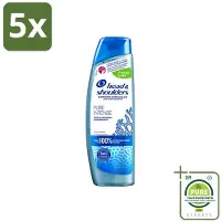 Head & shoulders 5 flacons de shampooing anti-pellicules Pure Intense, détoxifiant pour le cuir chevelu, 250 ml - Pack économique - 5 pièces