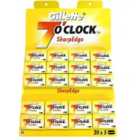 Gillette 100 Lames de Rasoir 7 O'Clock SharpEdge Double Tranchant