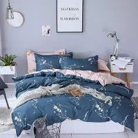 Markenlos Housse de couette réversible 135 x 200 cm, microfibre, motif feuilles de feuilles d'ananas, pour enfants, filles, femmes, couleurs vert et blanc, avec fermeture éclair et taie d'oreiller 80 x 80