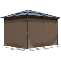 Selius 4 panneaux latéraux pour pavillon avec toit rigide, dimensions 3x3 mètres, fabriqués en polycarbonate à double couche