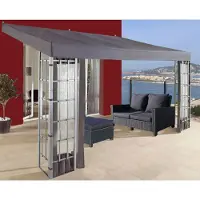 Selius Pergola d'extension de 3x4 mètres - Toit en polyester avec revêtement PVC - Structure en acier