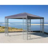 Selius Pavillon de 3x3 mètres, couleur anthracite - Toit en polyester résistant à l'eau - Idéal pour le jardin et les événements