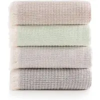 Merkloos Couverture de lit jacquard multifonctionnelle, motif nid d'abeille, gris clair, 125x180 cm