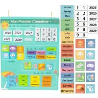 Merkloos Calendrier mural éducatif en feutre pour enfants
