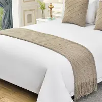 Merkloos Coureur de lit bohème - Tissé avec des franges - 60 x 260 cm