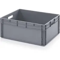 Merkloos Eurobox fermée - Conteneur en plastique empilable, dimensions 80x60x22 cm