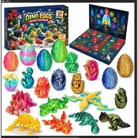 Merkloos Calendrier de l'Avent imprimé en 3D avec des œufs de dinosaures - 24 surprises