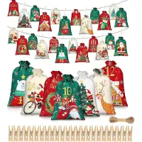 Merkloos Calendrier de l'Avent Vulbare pour Noël, avec 24 pochettes