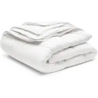 Merkloos Couverture de lit Wol, 4 saisons - Lit simple, 140x220 cm - Blanche