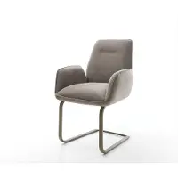 DELIFE Cantilever Zoa-Flex tissu structuré doux taupe pied cantilever plat aspect titane ressorts ensachés